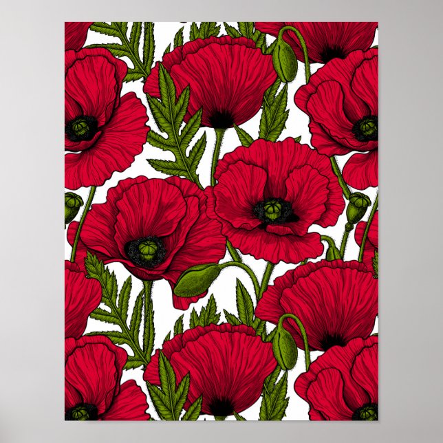 Red Poppy garden 2 Poster (Front)