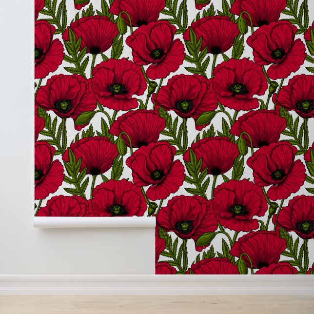 Red Poppy garden 2 Wallpaper (Application)