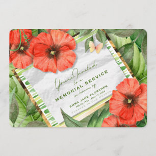 Red Poppy Garden Greens Memorial Service Invite