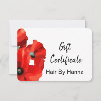 Red Poppy Gift Certificate