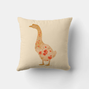 Red Poppy Goose Cushion