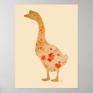 Red Poppy Goose Poster
