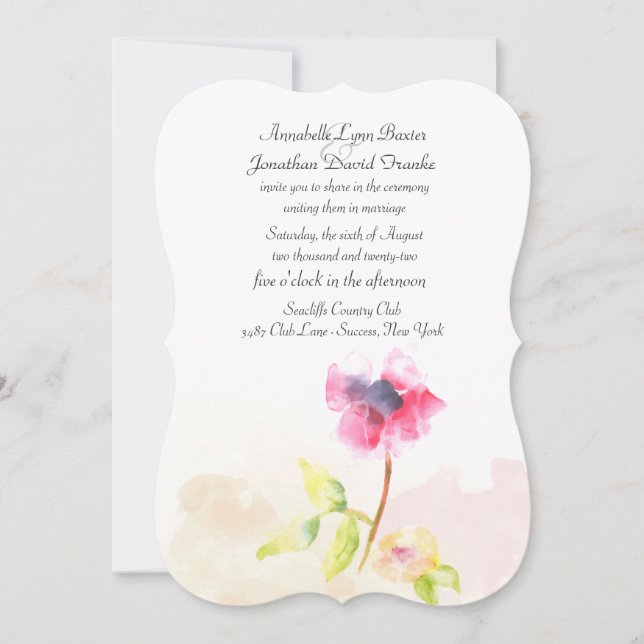 Red Poppy Invitation (Front)