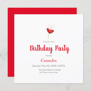 Red Poppy Invitation