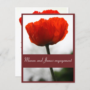 Red Poppy Invitation 4.25" x 5.5" Matte