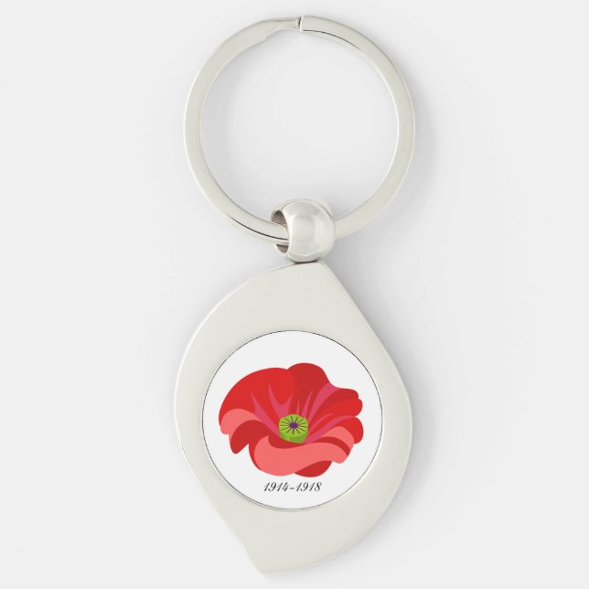 Red poppy key ring (Front)