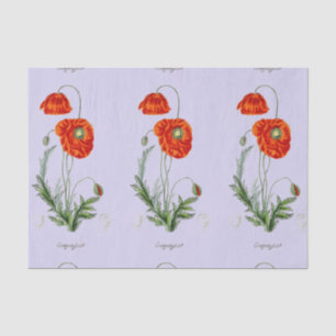 RED POPPY LAVENDER TISSUE PAPER