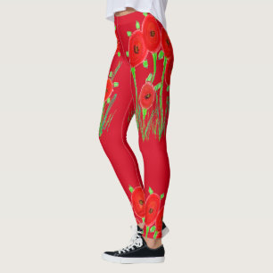 Red Poppy Leggings
