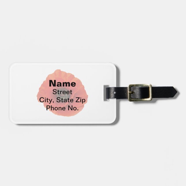 Red Poppy Luggage Tag (Front Horizontal)