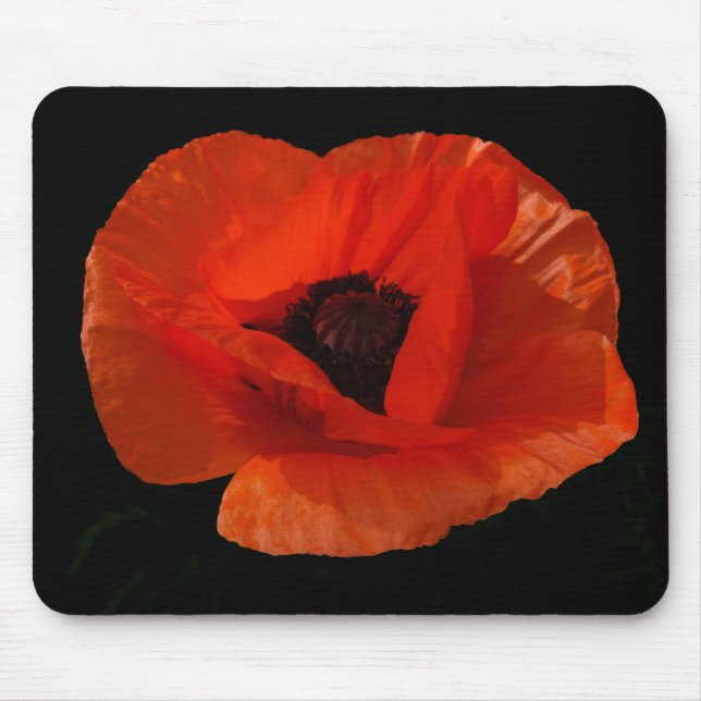 Red Poppy Macro Mouse Mat (Front)