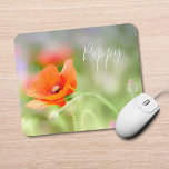 Red Poppy  Mouse Mat<br><div class="desc">My original photograph of a red poppy flower. The text can be replaced or removed if you wish.</div>