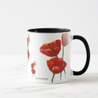Red poppy mug