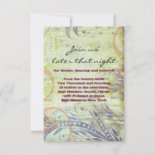 RED POPPY MUSICAL Bat Mitzvah Party Card