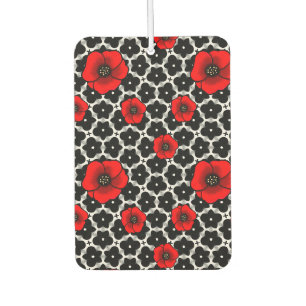 Red Poppy on Goth Garden Car Air Freshener