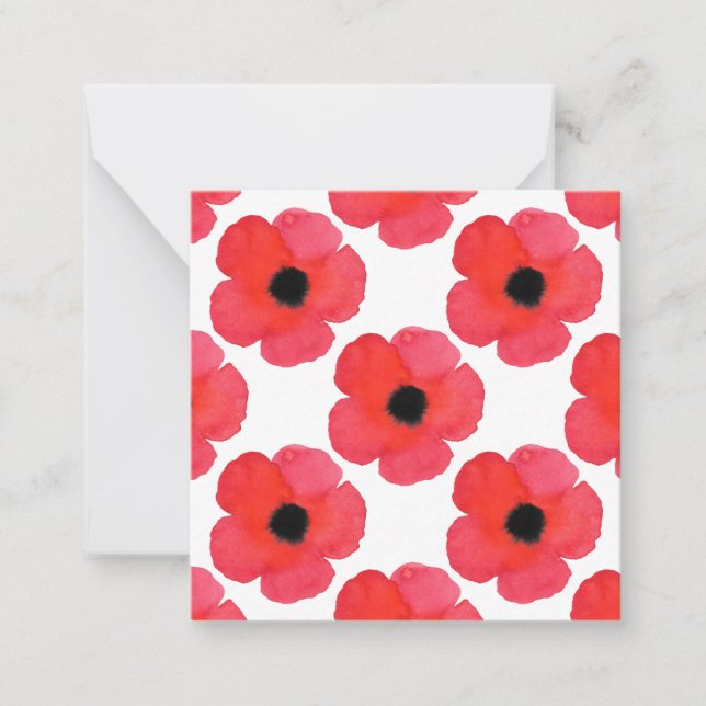 Red Poppy Pattern Card (Front)