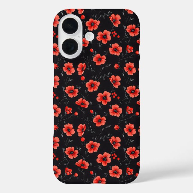 Red Poppy Pattern Case-Mate iPhone Case (Back)