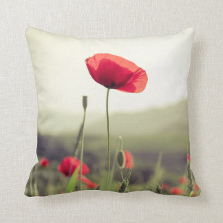 Red poppy pillow