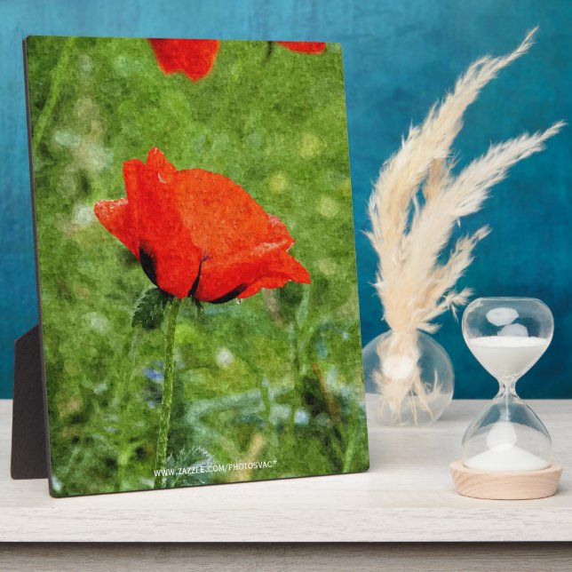 Red Poppy Plaque (Side)
