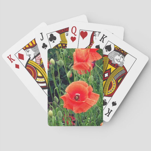 Red Poppy Playing Cards (Back)