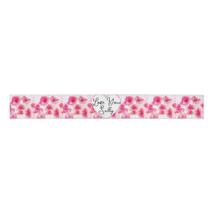 Red Poppy Poppies Flower Floral Watercolor Wife Grosgrain Ribbon