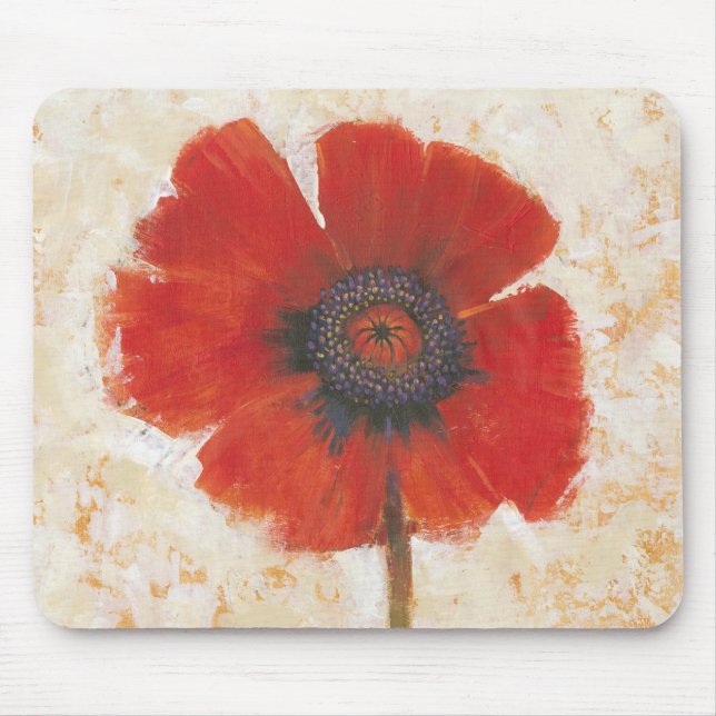 Red Poppy Portrait Mouse Mat (Front)