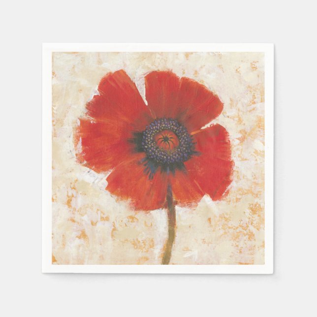 Red Poppy Portrait Napkin (Front)