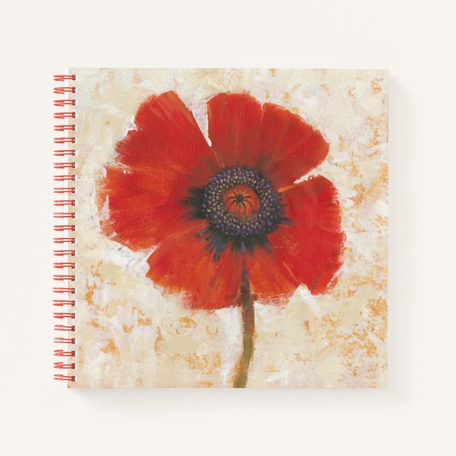 Red Poppy Portrait Notebook (Front)