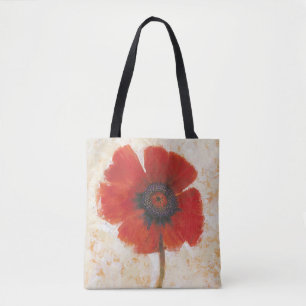 Red Poppy Portrait Tote Bag
