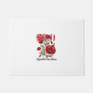 Red Poppy Remember And Honour Vintage Memorial Shi Doormat
