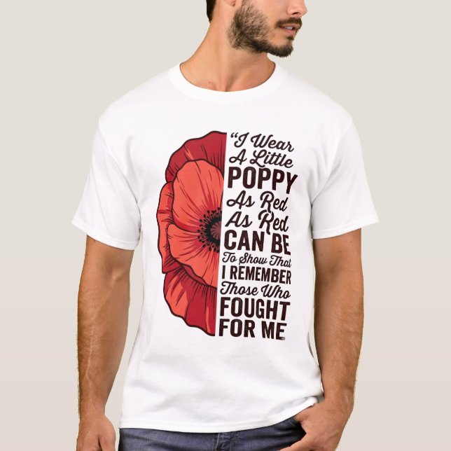 Red Poppy Remembrance Quote Vector Shirt Design_1 (Front)