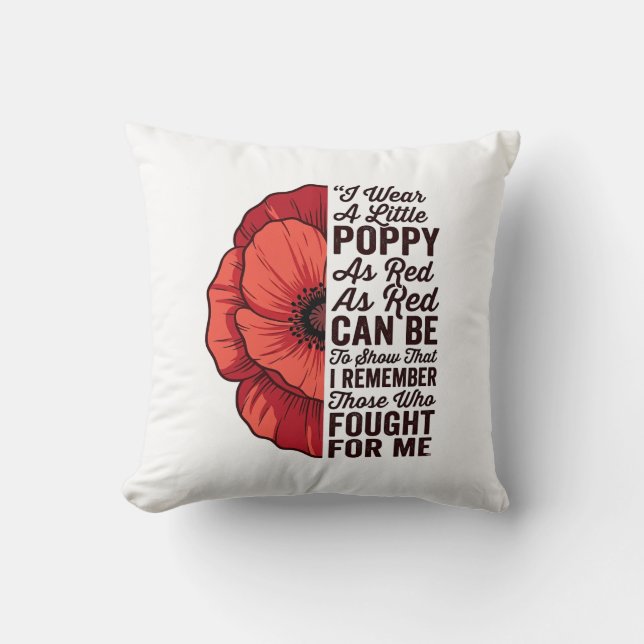 Red Poppy Remembrance Quote Vector Shirt Design_1 Cushion (Front)