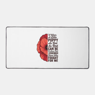 Red Poppy Remembrance Quote Vector Shirt Design_1 Desk Mat
