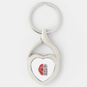 Red Poppy Remembrance Quote Vector Shirt Design_1 Key Ring