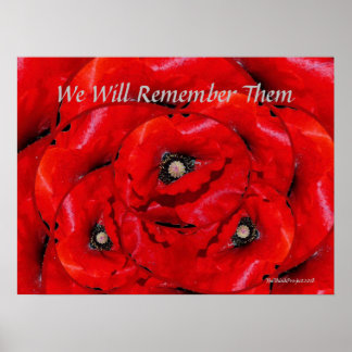 Red Poppy Remembrance themed Poster