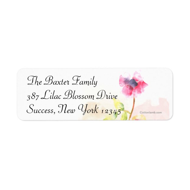 Red Poppy Return Address Labels (Front)