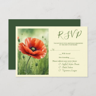 Red Poppy RSVP Card