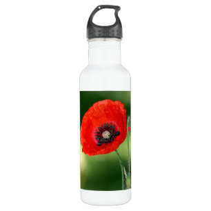 Red Poppy Seed Aluminium 24oz 710 Ml Water Bottle
