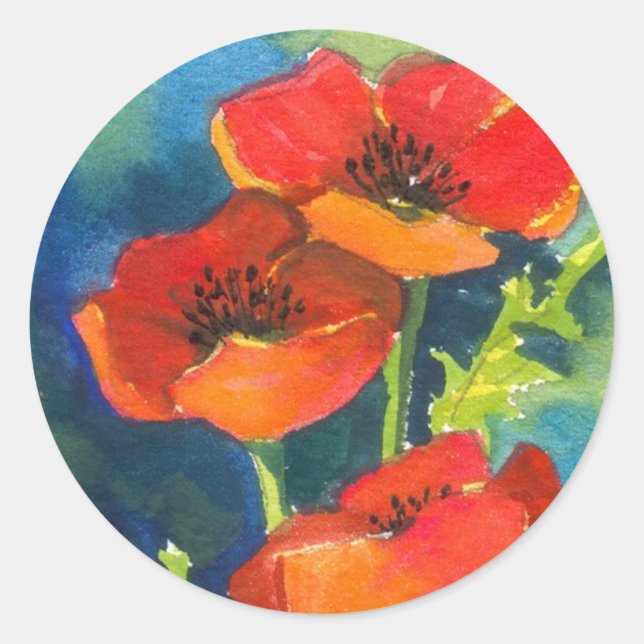 RED POPPY Stickers (Front)