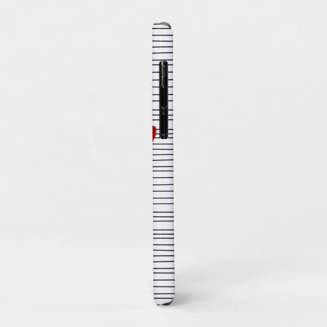 Red poppy striped lines black and white Case-Mate iPhone case (Back/Left)