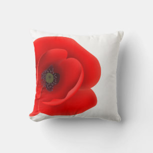 Red Poppy Throw Pillow