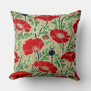 Red Poppy ~ Throw Pillow / Cushion