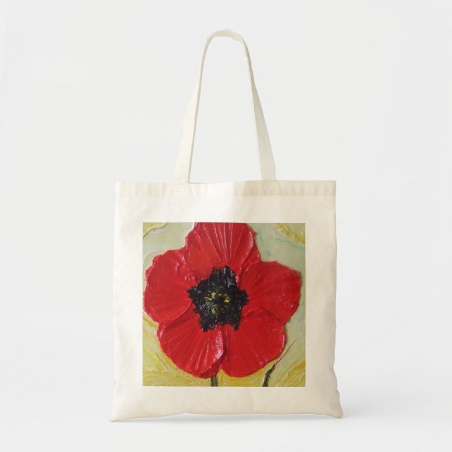 Red Poppy Tote Bag (Front)