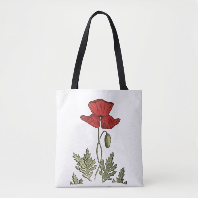 Red Poppy Tote Bag (Front)