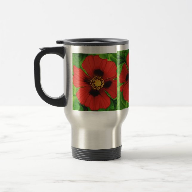 Red Poppy Travel Mug (Left)