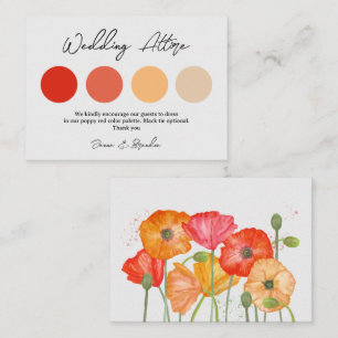 Red Poppy Wedding Attire 4 Colour Palette Enclosure Card