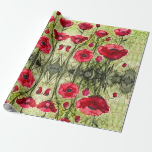 Red Poppy Wrapping Paper