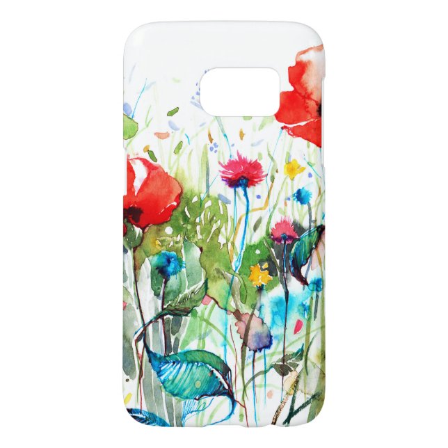 Red Poppy's Watercolors & Colourful Flowers Case-Mate Samsung Galaxy Case (Back)