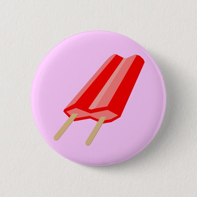 Red Popsicle 6 Cm Round Badge (Front)