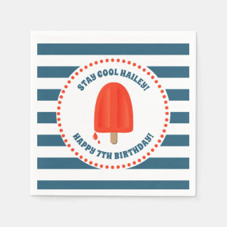 Red Popsicle Birthday Napkin