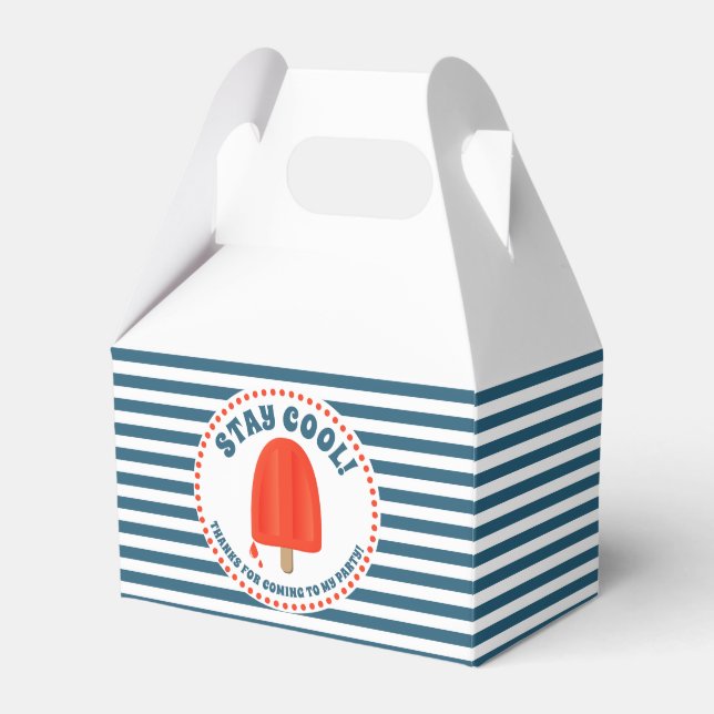 Red Popsicle Birthday Thank You Favour Box (Front Side)